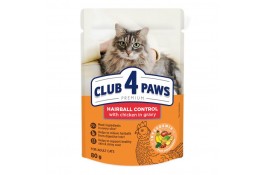 Club 4 Paws Premium Нairball Control влажный корм для кошек с курицей в соусе 80г*24шт