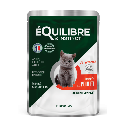 Equilibre & Instinct влажный корм для котят рагу в соусе с курицей 85г*12 шт