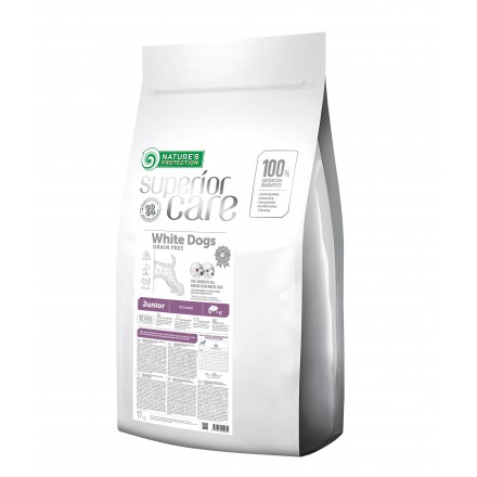 Nature's Protection Superior Care White Dogs Grain Free Junior All Breeds для цуценят з білим забарвленням  17 кг
