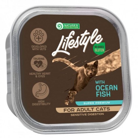 Nature's Protection Lifestyle Sensitive Digestion with Ocean Fish влажный корм для кошек с рыбой 85 г*12шт