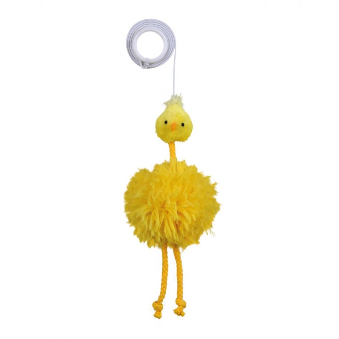 Trixie игрушка для кошек Цыпленок плюшевый на резинке 20 см