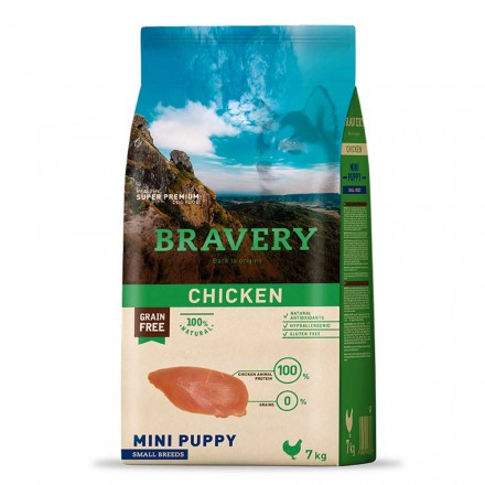 Bravery Chicken Mini Puppy сухой корм для щенков малых пород с курицей 7 кг