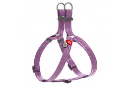 Collar WAUDOG Re-cotton светоотражающая шлея с QR паспортом для собак (фиолетовая) L