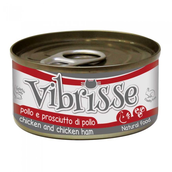 VIBRISSE  влажный корм для кошек с курицей и ветчиной 70 г