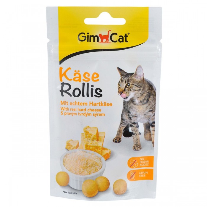 GimCat Kase-Rollis - витаминизированное лакомство с сыром для кошек 40гр/80шт