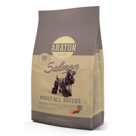ARATON SALMON Adult All Breeds сухий корм для дорослих собак усіх порід з лососем 3 кг