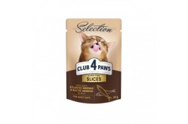Club 4 Paws Plus Selection влажный корм для котов с сельдью и салакой в желе 80г*24шт