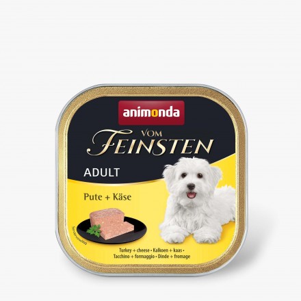 Animonda Vom Feinsten Adult Turkey + Cheese влажный корм с индейкой и сыром для собак 150 г