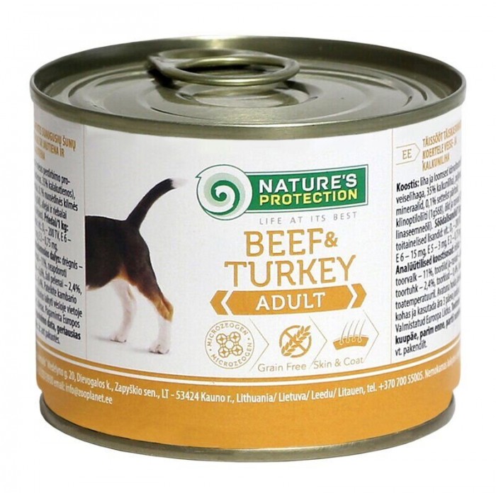 Nature's Protection Adult Beef & Turkey вологий корм для собак з яловичиною та індичкою 200 г* 6шт.