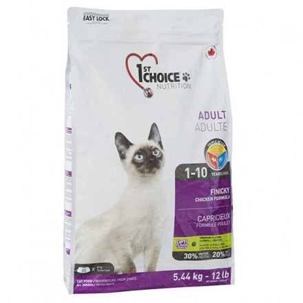 1st Choice Adult Finicky Chicken сухой корм для привередливых и активных кошек с курицей 5 кг