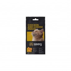 Savory Cat Chicken and Cheese Snack ласощі з куркою та сиром для вибагливих котів 60 г