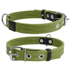 Collar двойной брезентовый ошейник со светоотражающей нитью для собак M