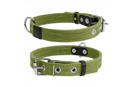 Collar двойной брезентовый ошейник со светоотражающей нитью для собак M