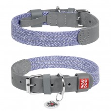 Collar WAUDOG Classic нашийник для собак зі шкіри та бавовни (сірий) S