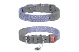 Collar WAUDOG Classic нашийник для собак зі шкіри та бавовни (сірий) S