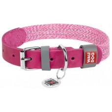 Collar WAUDOG Classic нашийник для собак зі шкіри та бавовни (рожевий) S
