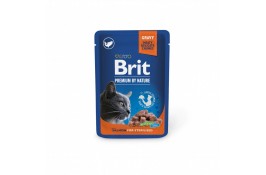 Brit Premium Cat Pouch вологий корм для стерилізованих котів з лососем 100г*24шт