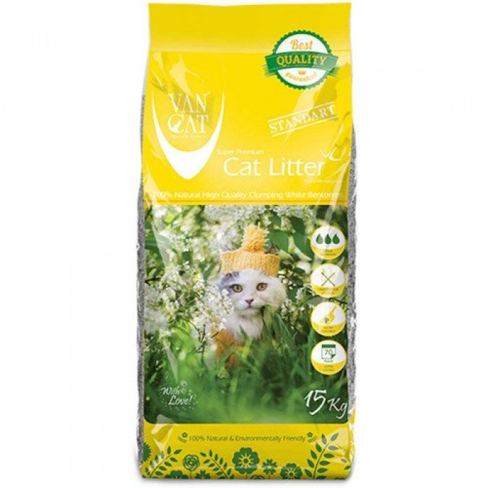 VanCat Standart бентонитовый наполнитель для котов без аромата 15 кг