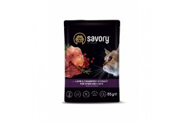 Savory Sterilised Cat Pouch with Lamb & Cranberry in Gravy вологий корм для стерилізованих котів 85 г