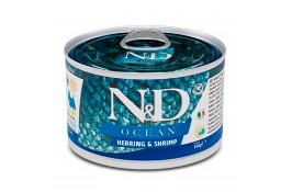 Farmina N&D Ocean Grain Free Dog Adult Mini Herring & Shrimp для собак малых пород c сельдью и креветками 140 г