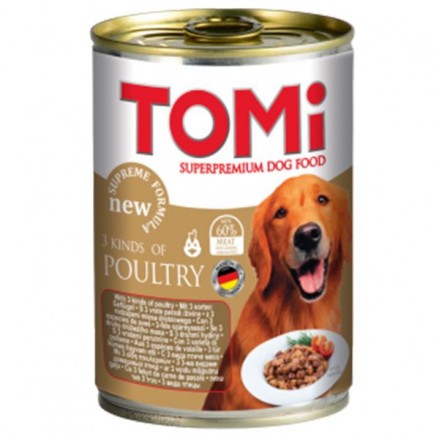 TOMI 3 KINDS OF POULTRY влажный корм для собак с тремя видами птицы в соусе 400 г
