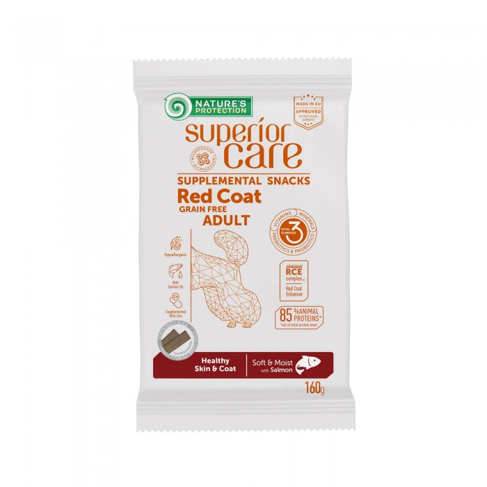 Nature's Protection Superior Care Red Coat Healthy Skin & Coat лакомство для собак с рыжим окрасом 160 г*6шт.