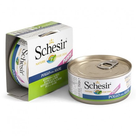 Schesir Chicken Aloe Puppy вологий корм для цуценят з куркою та алое в желе 150 г