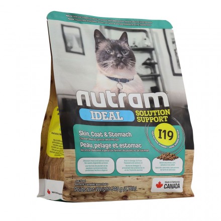 NUTRAM I19 IDEAL SS сухий корм для котів із чутливим травленням з куркою і лососем 0,34 кг