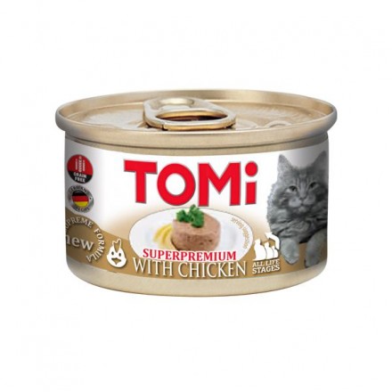 TOMI CHICKEN мясной мусс с курицей для котов 85г*12шт