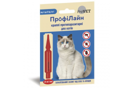 ProVet ПрофиЛайн противопаразитарные капли для кошек от 4 до 8 кг от блох и клещей (1 пипетка 1,0мл)
