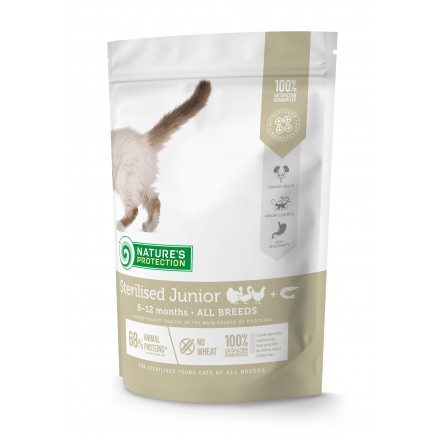 Nature's Protection Sterilised Junior Poultry with krill для кошенят після стерилізації 0,4 кг