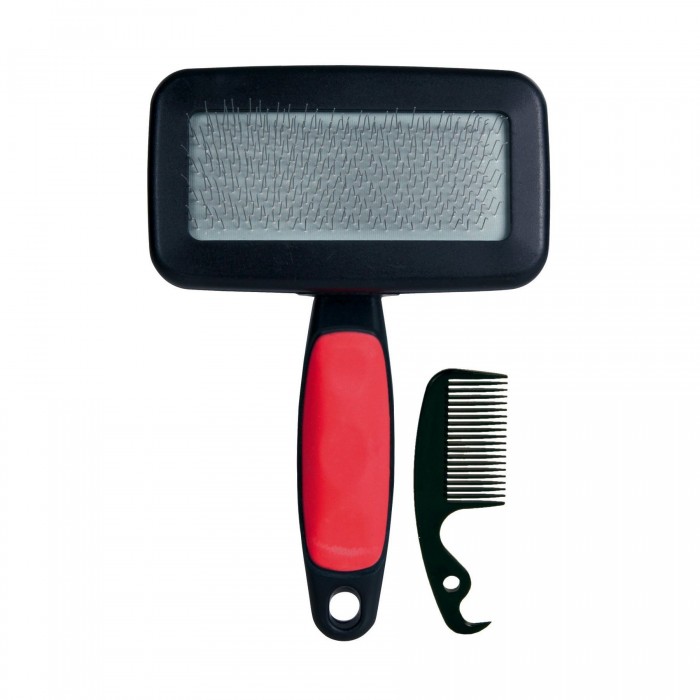 Trixie пуходерка + расческа для ухода за шерстью и подшерстком кошек и собак разных пород 10х13см