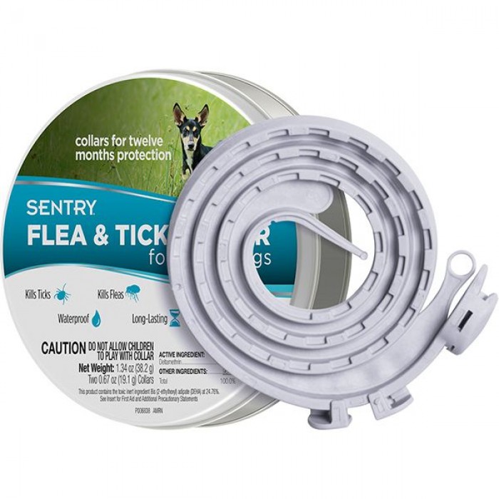 Sentry Flea & Tick Collar Small ошейник от блох и клещей для собак малых пород 36 см (2 шт)