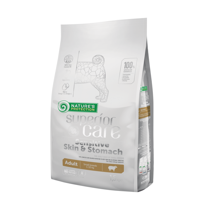 Nature's Protection Superior Care Sensitive Skin & Stomach сухой корм для собак малых пород 1,5 кг