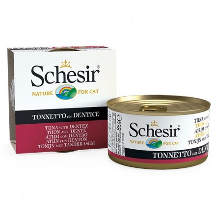 Schesir Tuna with Dentex влажный корм для взрослых котов с тунцом и зубаном в желе 85 г