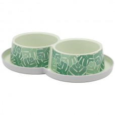 Moderna Trendy Dinner Eden двойная миска для кошек (светло-зелёная) 2х350 мл