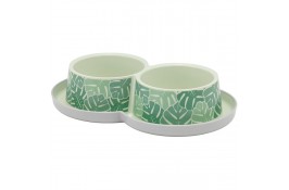 Moderna Trendy Dinner Eden двойная миска для кошек (светло-зелёная) 2х350 мл