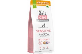 Brit Care Dog Sustainable Sensitive для всіх порід із чутливим травленням з рибою та комахами 12+2 кг
