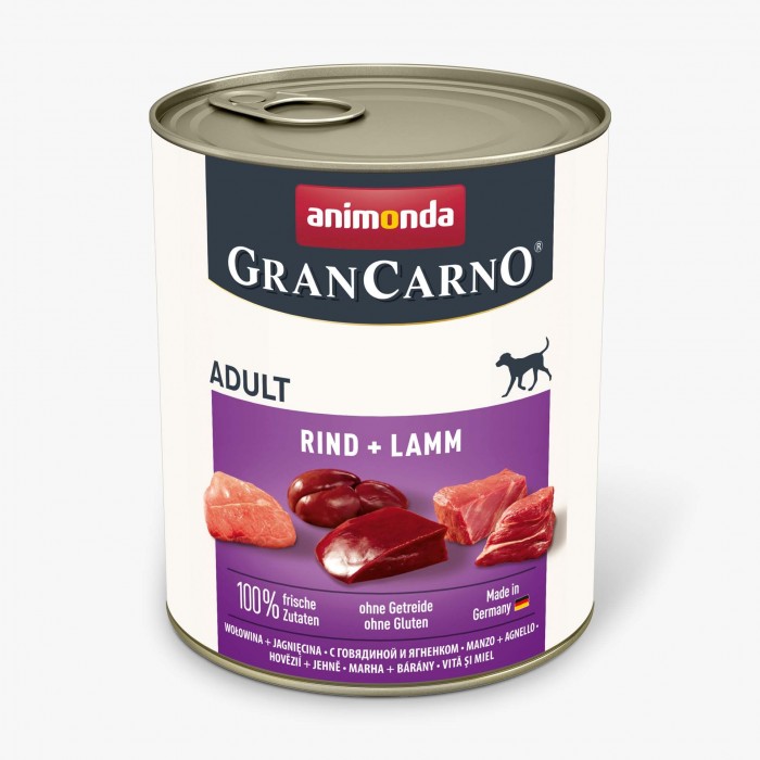 Animonda GranCarno Adult Beef + Lamb вологий корм з яловичиною та ягням для собак 800 г
