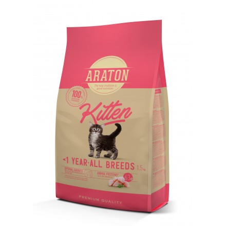 Araton Kitten сухий корм для кошенят віком від 2 до 12 місяців 1,5кг