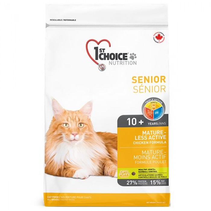 1st Choice Senior Mature Less Aktiv сухой корм для котов пожилого возраста 5,44 кг