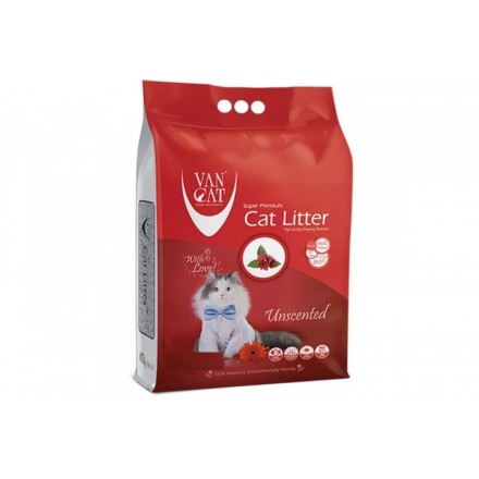 VanCat Unscented бентонитовый наполнитель для котов без аромата 15 кг