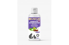 Unicum ORGANIC шампунь-кондиционер для длинношерстных кошек с маслом жожоба 200 мл.