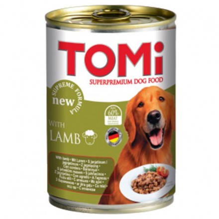 TOMI LAMB влажный корм для собак с ягненком в соусе 400 г