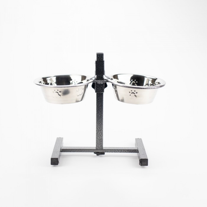 AGILITY двойная металлическая миска на штативе для собак средних пород 2х750 мл