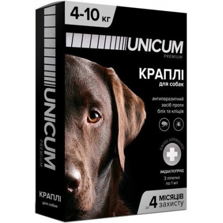 Unicum PREMIUM капли от блох и клещей для собак 4-10 кг.