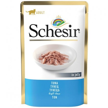 Schesir Tuna влажный корм для взрослых котов с тунцом в желе 85 г