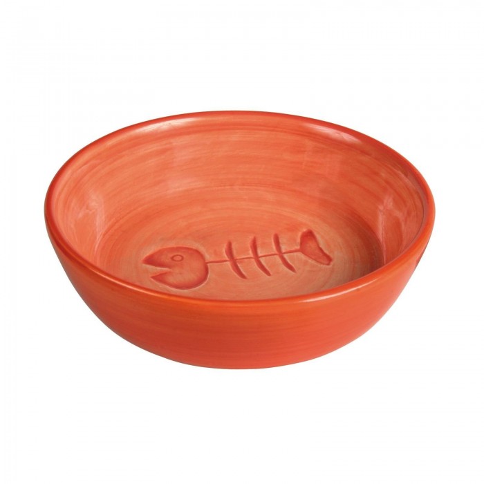 Trixie керамическая миска для котов с рыбкой 0,2 л/13 см