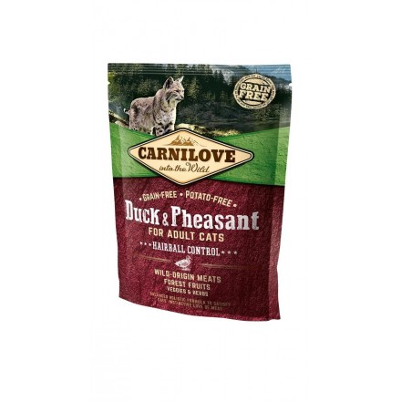 Carnilove Cat Hairball Controll з качкою і фазаном для виведення шерсті 0,4 kg