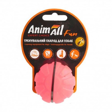 AnimAll Fun іграшка для собак "Тренувальний м'яч" (коралова) 5 см​